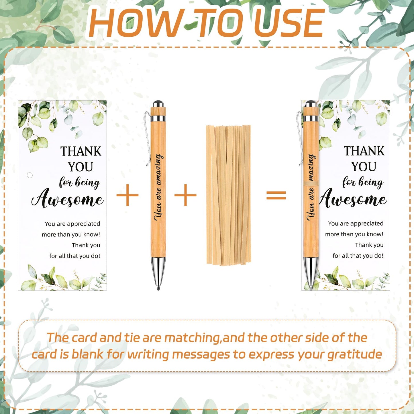 36 Set Employee Appreciation Gifts Thank You Wood Bamboo Pens with Thank You Bookmark Cards Motivational Quote Pen Inspirational Cards for Teacher Coworker Volunteer Nurse Office School Party Supplies