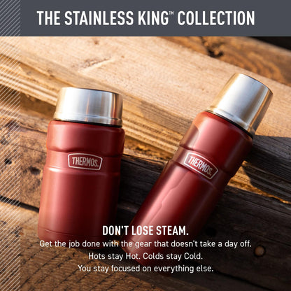 Thermos SK2000STTRI4 Stainless King 16 Ounce Compact Bottle, Stainless Steel, Gray