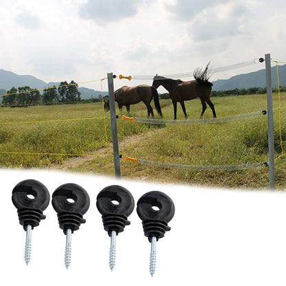 Yaegoo 100Pcs Electric Fence Ring Insulators, Screw-in Insulator Fence Ring Post Wood Post Insulator, Black