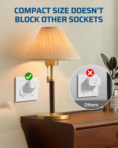 DEWENWILS Wireless Remote Control Outlet, Programmable and Expandable Electrical Outlet Switch, Wireless Remote Light Switch, 100FT Range, 1 Remote and 3 Outlets