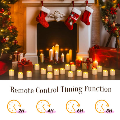 SoulBay Rechargeable Candles with Remote, Flameless Flickering Battery White LED Tea Lights Votives with Timer & Charging Cable for Christmas Lantern Home Holiday Decoration, 6 Pack, 4.3 x 3.9 cm