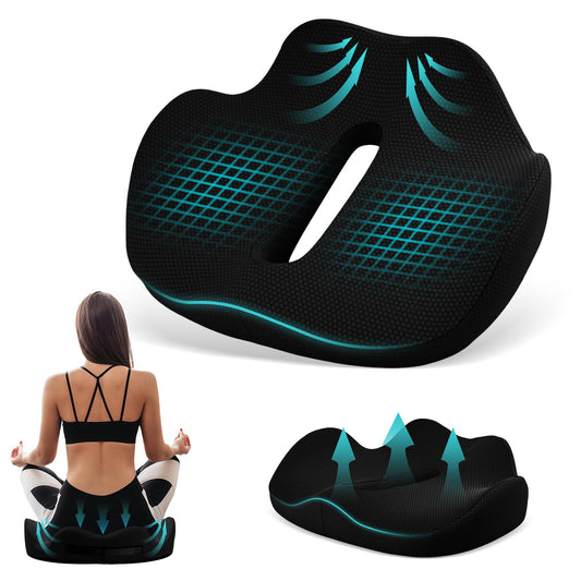 Chair Cushion, Ergonomic Seat Cushion, Orthopaedic Office Chair with Hole Handle, Non-Slip Breathable Hemorrhoids Doughnut Cushion, Wedge Cushion, Car, Coccyx Cushion, Seat Ring, Coccyx Relief