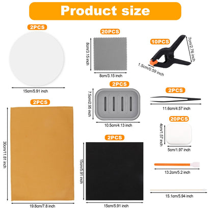 210pcs Card Cleaning Kit, TCG Card Grading Care Flattening Centering Repairing Tool Cleaner Tool Accessories for Collector Restoration Gift