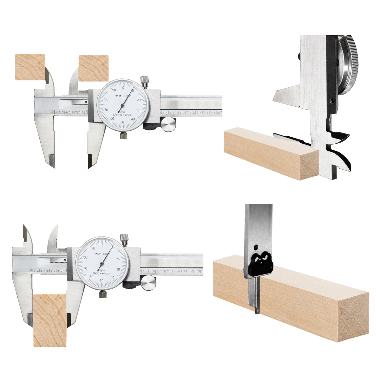 TEXALAN 0-6'' 4 Way Dial Caliper 0.001'' Shock Proof 0-150mm