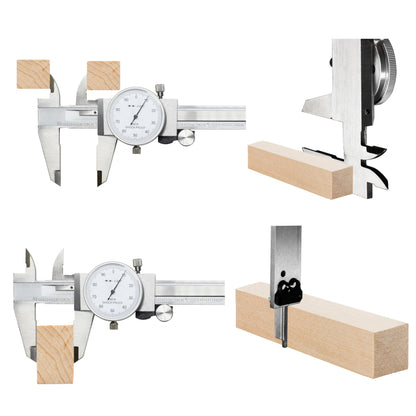 TEXALAN 0-6'' 4 Way Dial Caliper 0.001'' Shock Proof 0-150mm