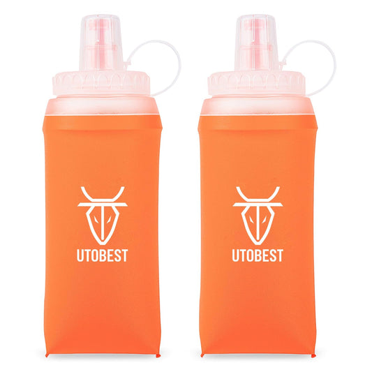 UTOBEST Soft Flask Running Water Bottle Collapsible Water Bottle for Trail Running Hydration Pack Hiking Cycling Climbing 350 ML