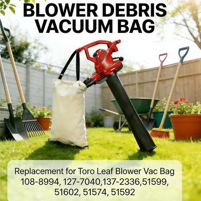 YIBOCO 127-7040 Leaf Blower Vac Bag for Toro 137-2336, 108-8994 Fits 51436 51563 51581 51594 51599 51609 51618 51619 51621 Blower - Leaf Blower Bag