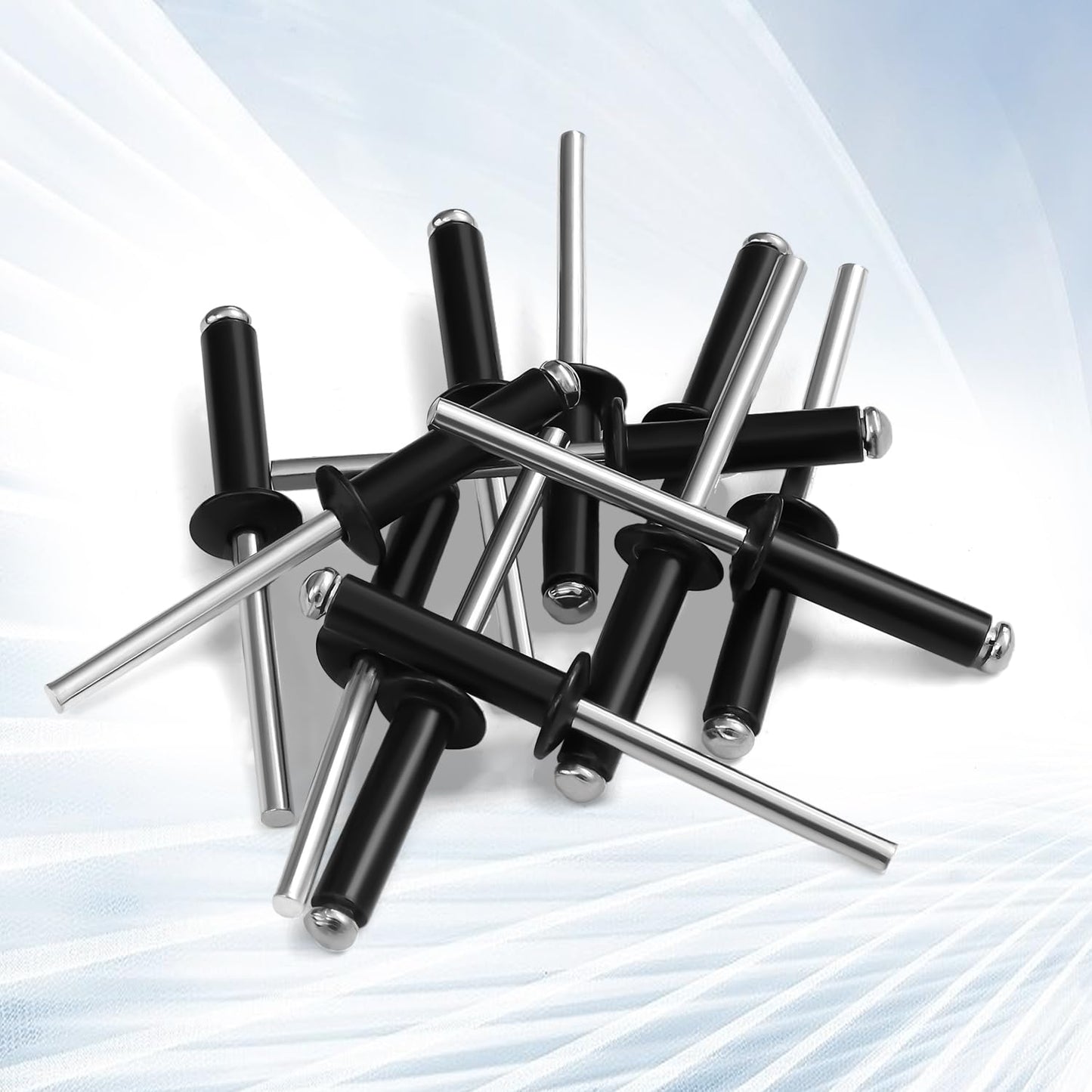 3/16" x 3/4" Aluminum Blind Rivets Black, 4.8mm x 19mm Pop Rivet, Aluminum Grip Steel Mandrel, 100 PCS