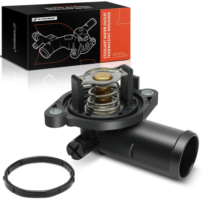 A-Premium Engine Coolant Thermostat Housing Assembly with Gasket Compatible with Jeep Cherokee & Dodge Grand Caravan, Journey, Avenger & Chrysler Town & Country, 200 & Volkswagen Routan & Ram