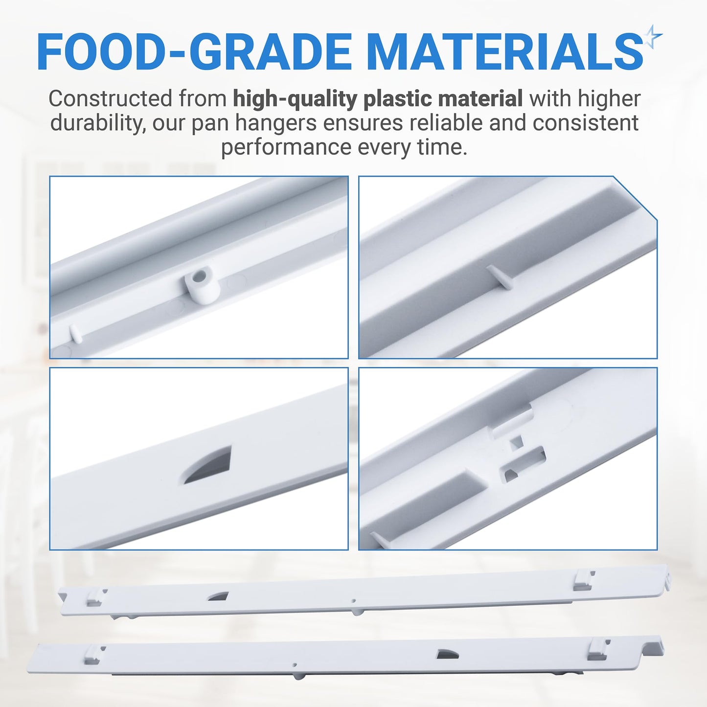 BlueStars 240530601(Left) & 240530701(Right) Refrigerator Pan Hangers, Drawer Slide Rail Replacement, Drawer Hanger – For Kenmore & Frigidaire Refrigerators – Replaces 240460401, 240460501