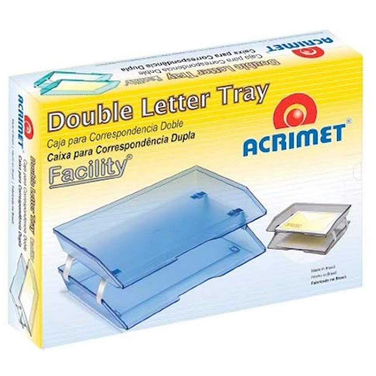 Acrimet Facility 2 Tier Letter Tray, Side Load, Letter Size/A4, Desktop File Organizer, Plastic (Solid Purple Color)