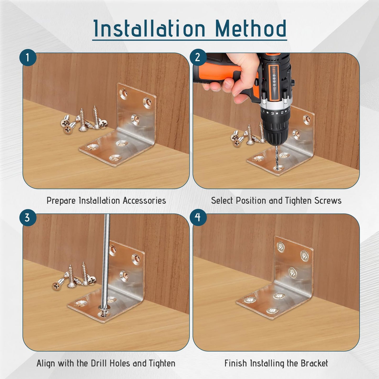 30 Pcs Heavy Duty Iron Corner Brackets, 2"x2"x2" White L Shape Corner Braces, 90 Degree Right Angle Metal Brackets for Wood Furniture, Shelves, Cabinets, Beds, DIY Projects