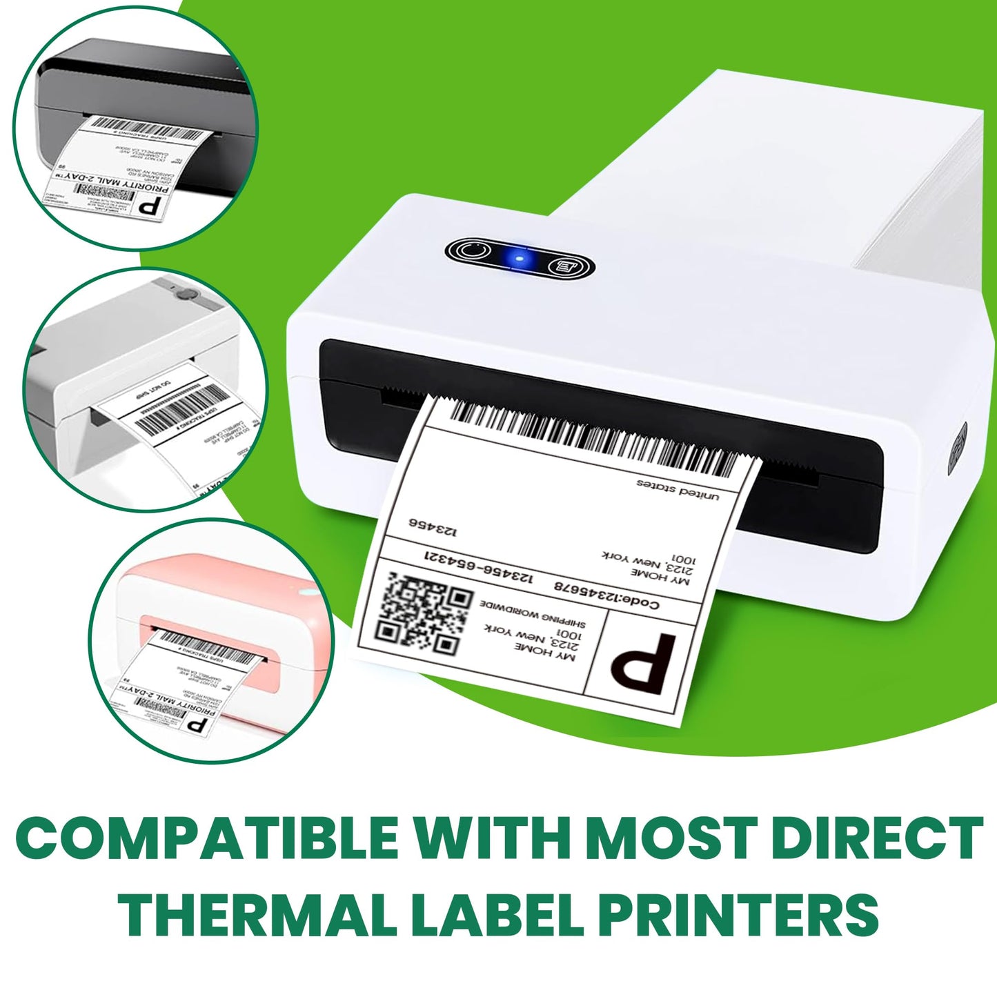 TAPEBEAR 4x6 Direct Thermal Labels 880Labels, Top-Coated, Waterproof Oilproof, Scratch Resistant, BPA/BPS-Free, Blank Stickers Address Shipping Labels Clearly Printed for Printers, Small Business