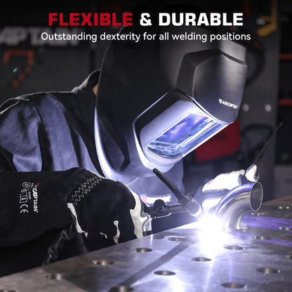 ARCCAPTAIN Tig Welding Gloves Premium Goatskin Grain Leather, Dexterity, Comfort, Duralble Tig Gloves for Work Protection