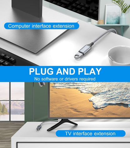 USB Extension Cable 15ft, Sweguard USB A Male to Female USB 3.0 Extension Cord Nylon Braided Supports High Speed 5Gbps Compatible with USB Keyboard,Flash Drive,Hard Drive,Printer and More (Grey)