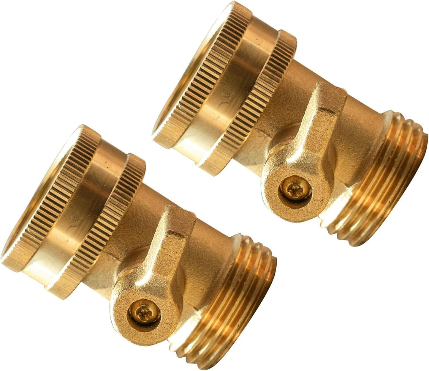 Xiny Tool Brass Garden Hose Shut Off Valve, Heavy Duty 3/4 Inch Solid Brass Garden Hose Shut Off Valve with 4 Extra Rubber Washers (4)