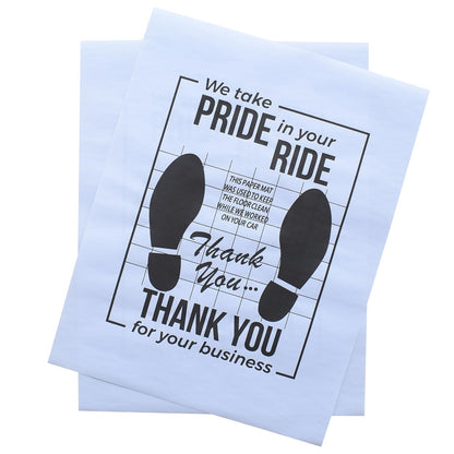White Car Paper Floor Mats : 50 Pcs Disposable Floor Cars Auto Vehicles Automotive Mat Covers Protector Detailing Detail Wash 16x20inch