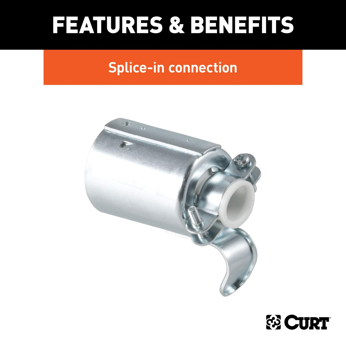Curt Manufacturing 58190 7-Pole Metal Connector Trailer End