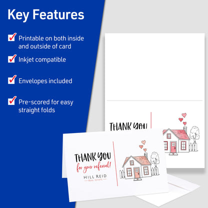 Avery Half-Fold Greeting Cards for Inkjet Printers, 5.5 x 8.5 Inches, White, Box of 30 (8316)