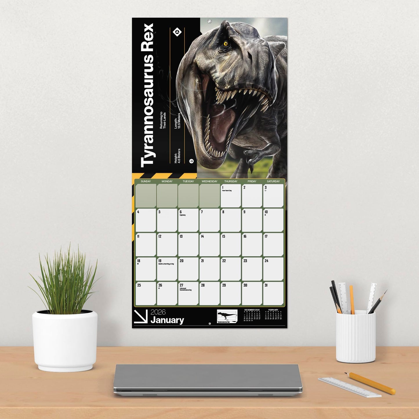 2026 Jurassic World: Rebirth Wall Calendar