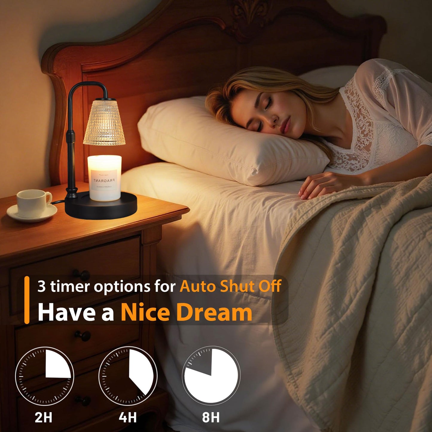Couvkadl Candle Warmer Lamp with Timer, Dimmable Candle Warmer for Jar Candles, Height Adjustable Wax Melt Warmer, Birthday Gifts for Women Mom, House Warming Gifts New Home Decor
