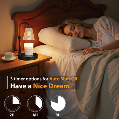 Couvkadl Candle Warmer Lamp with Timer, Dimmable Candle Warmer for Jar Candles, Height Adjustable Wax Melt Warmer, Birthday Gifts for Women Mom, House Warming Gifts New Home Decor