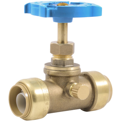 Sharkbite 24635LFA Stop Valve Drain, 3/4 Inch x 3/4 inch, Water Valve Shut Off, Push-to-Connect, PEX, Copper, CPVC, PE-RT