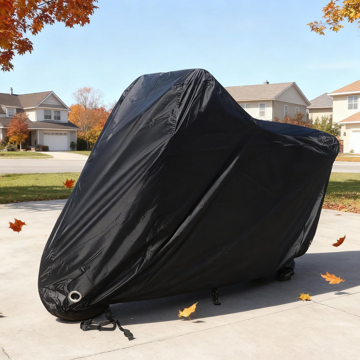 XYZCTEM Scooter Cover,Waterproof Moped Cover, for Vespa Cover Outdoor Protection Against Water, UV, Wind. Black, 72" L