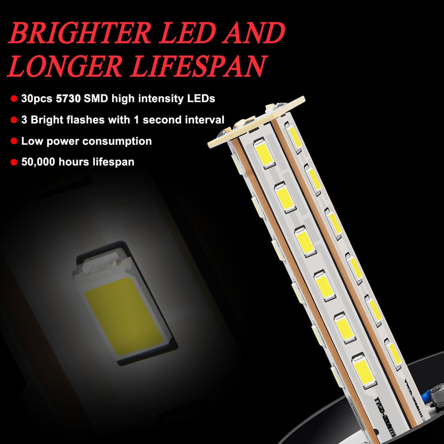 ONERAY [Upgrade] 1PCS LED Forklift Lights RED Beacon Strobe Light with Extension Cable, 10-110V Amber Emergency Warning Flashing Safety Light for Police Cars Ambulances Firefighter Vehicles Trucks