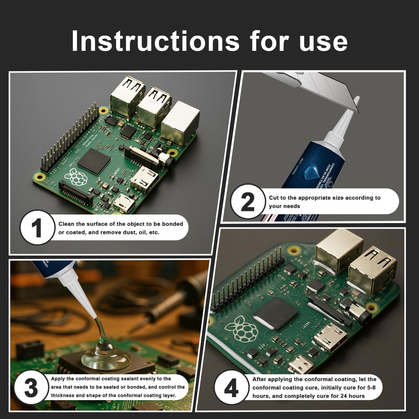1DFAUL 200ml Conformal Coating for Electronics, Silicone Conformal Coating Insulating Sealant, Waterproof, Dust& Moisture Resistant, for Reliable Electronic Components Protection
