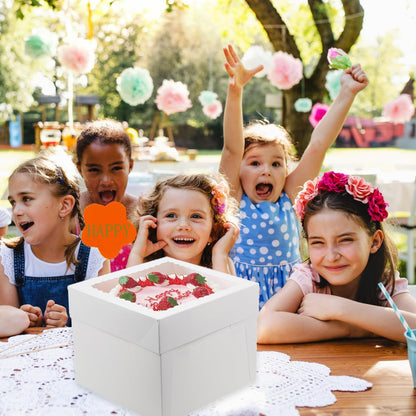10 Pack Cake Boxes, 10x10x8 Inches Tall Cake Box with Boards, White Bakery Boxes with Window, Disposable Cake Containers for Cake, Donuts, Pies, Cookies, Wedding, Birthday, Party (White - 10 Pack)