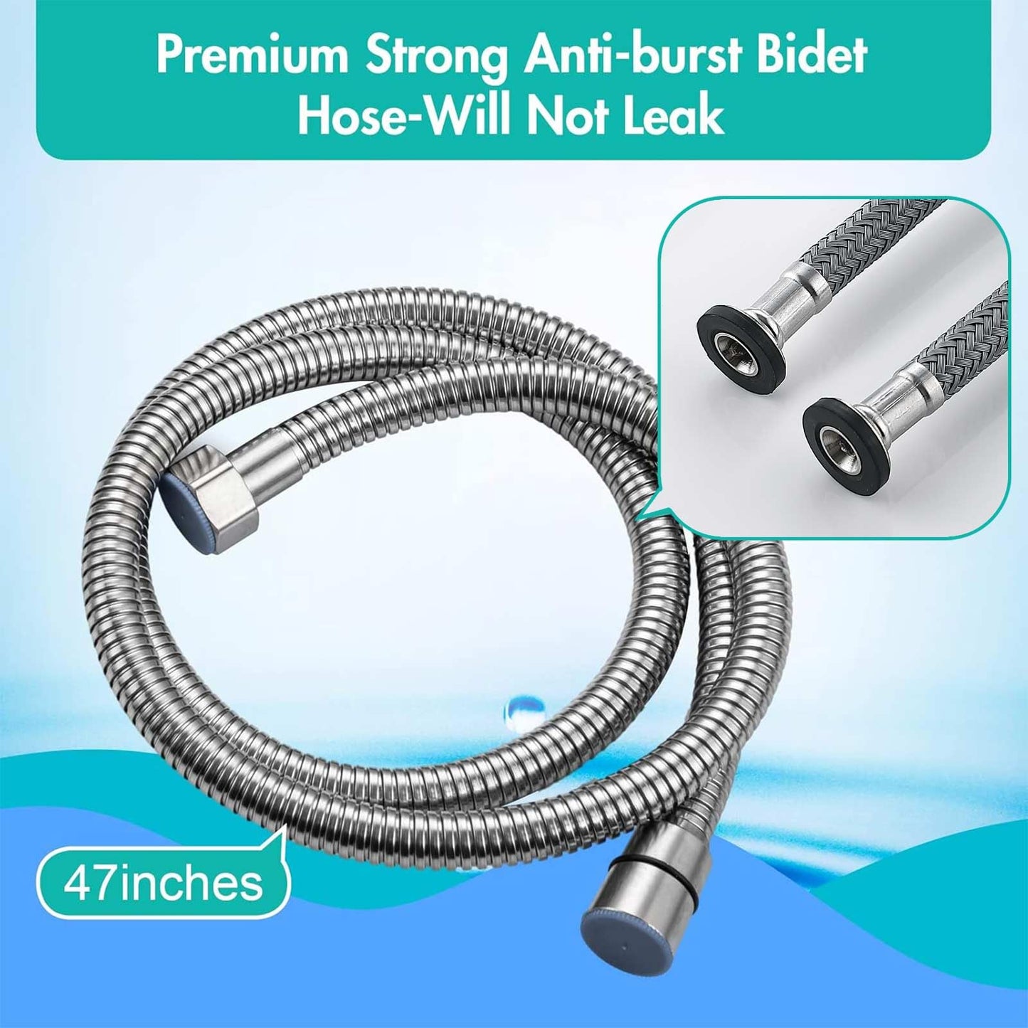 BARROCK Bidet Sprayer for Toilet, Handheld Jet Spray for Existing Toilets with Bidet Hose, Adjustable Water Pressure Muslim Shower, Cloth Diaper/Feminine Wash Sprayer (1, Brushed Nickel)
