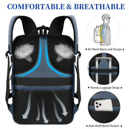 Travel Backpack 15.6 inch Laptop Backpack Waterproof Carry On Backpack Flight Approved Weekender School Backpack for Men Women