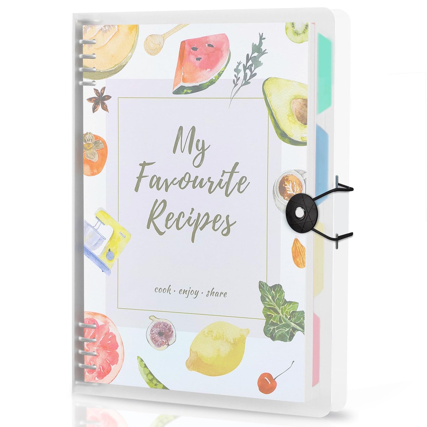 WEMATE Recipe Book to Write in Your Own Recipes, Blank Recipe Book 8.5x11 Inches, 8 Ring Recipe Binder with Plastic Frosted Cover, 8 Dividers and 272 Recipe Pages, Personal Family Cookbook as Gift