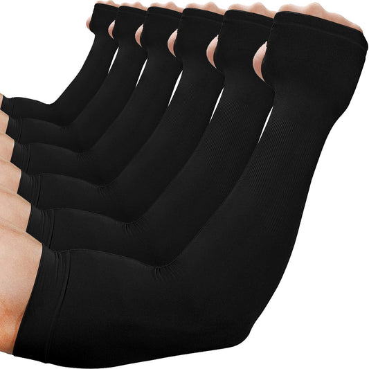 Beister 6 Pairs Cooling Arm Sleeves, UV Protection, Women Men Summer Outdoor Sunblock Arm Cover with Thumb Hole