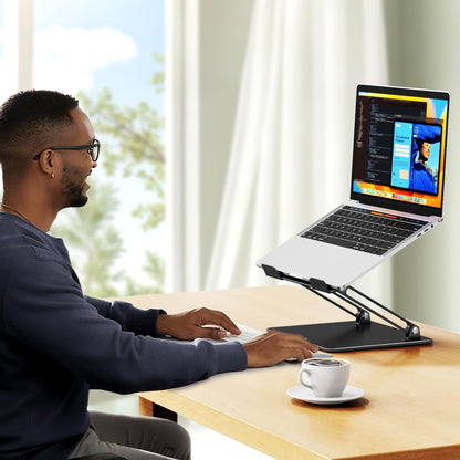 Besign LS10 Aluminum Laptop Stand, Ergonomic Adjustable Notebook Tablet Stand, Riser Holder Computer Stand Compatible with Air, Pro, Dell, HP, Lenovo More 10-14" Laptops (Black)