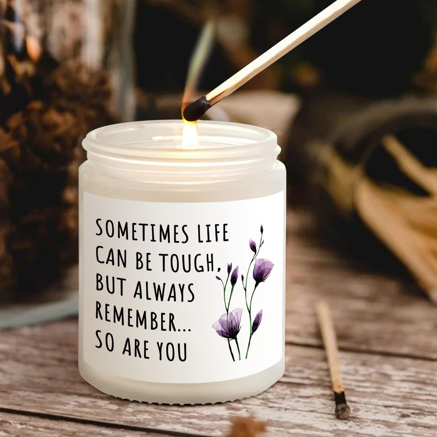 Shqiueos Birthday & Christmas Get Well Gifts for Women, Cancer Care Gifts for Women Inspirational Candle 7oz, Sympathy Gifts, Cheer up, Comfort, Surgery Recover, Encouragement Lavender Scented Candle