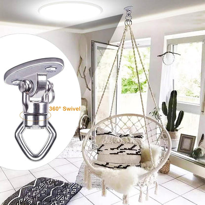 Besthouse Swing Hanger with 2 Bearing, 362kg Capacity, Rotational Device Hanging Accessory for Aerial Silks Dance, Web Tree Swing, Yoga Swing Sets