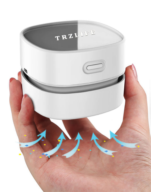 TRZLIFE Desk Vacuum Cleaner, Rechargeable and Durable Mini Table Vacuum Cleaner Must-Have Office Desk Accessory Sucks up Tiny Items and Crumbs from Desktop Drawer Countertop Ideal as a