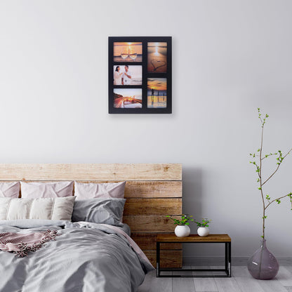 UMICAL 4x6 5-Opening Collage Picture Frame Black Wood Photo Frames for 4x6 Inch Pictures Display Made for Tabletop Stand and Wall Mounting