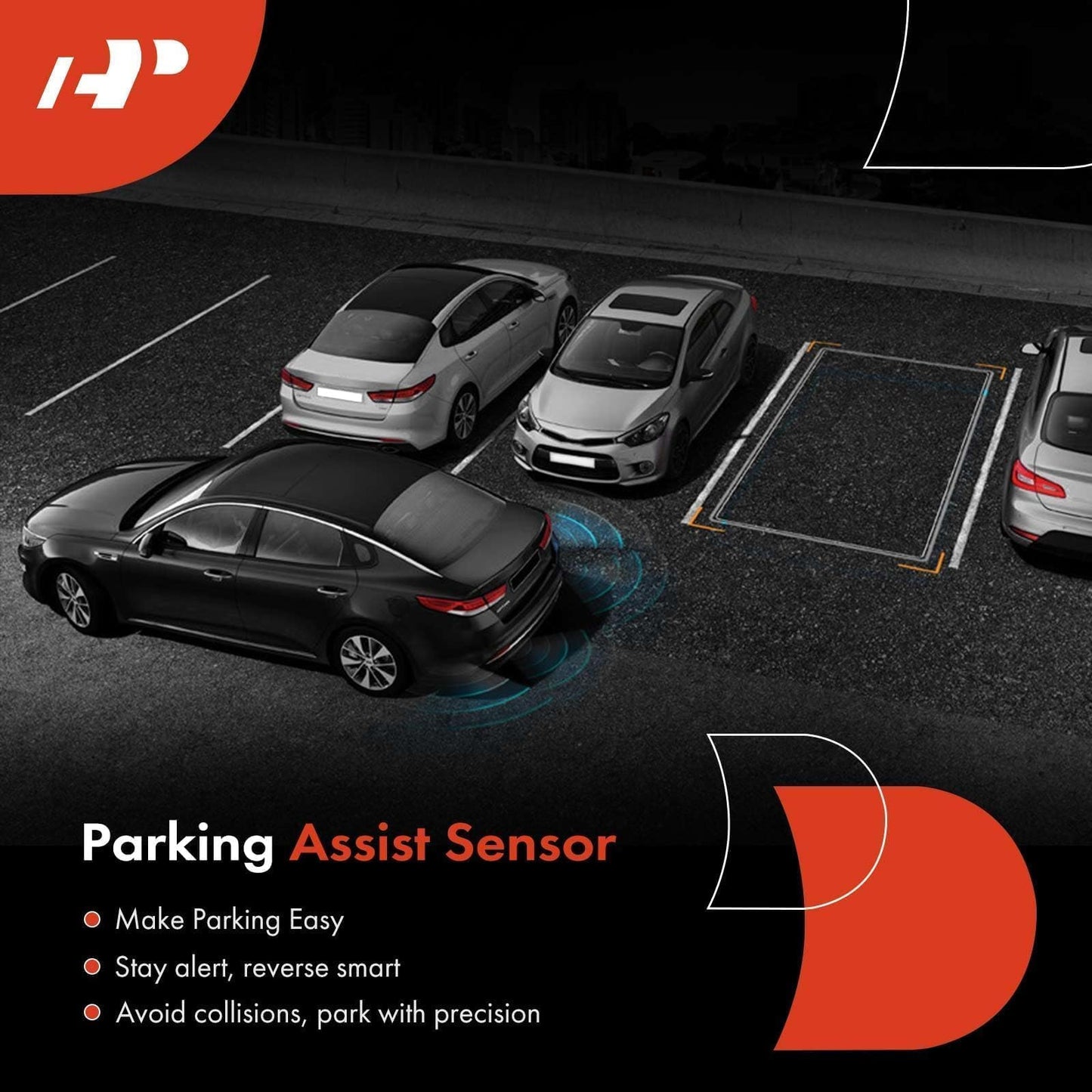 A-Premium 4-PC Rear Reverse Backup Parking Aid Assist Sensor Compatible with Select Ford, Lincoln & Mercury Models - F150 F250 F350 F450 F550 Super Duty, Explorer, Escape, Navigator, Mariner