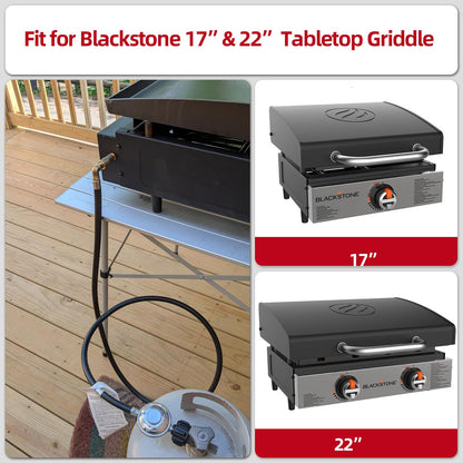 ZODIRISE 6 Feet Propane Regulator and Hose for Blackstone 17 & 22 Inch Tabletop Griddle, Connect to 5-20 LB Propane Tank