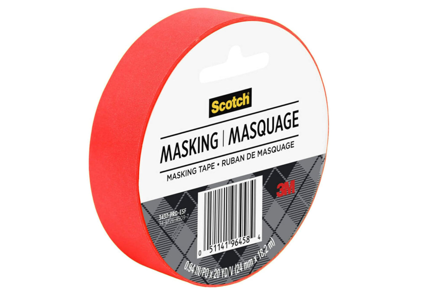 Scotch Expressions Masking Tape, 1-Inch x 20-Yards, Primary Red, 6-Rolls/Pack