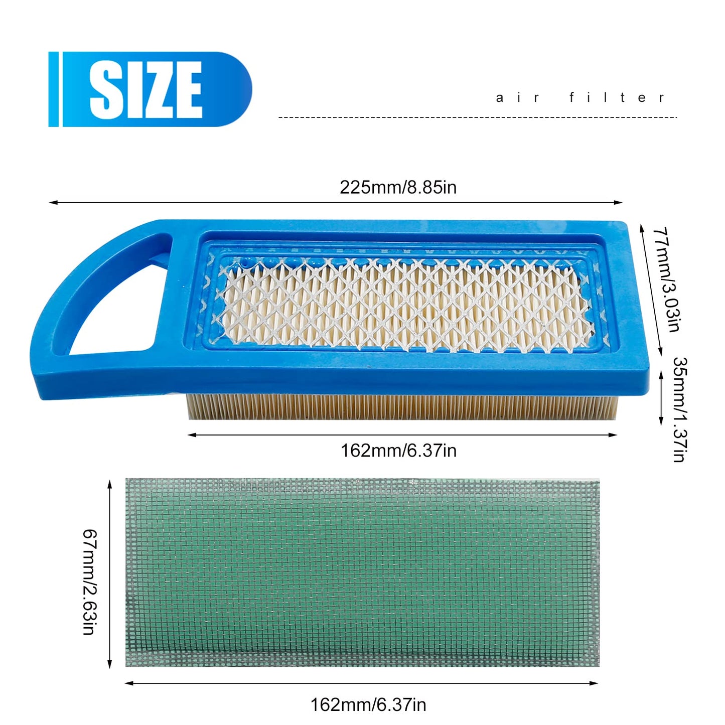 Vkinman GY20573 M149171 Air Filter with AM125424 Oil Filter Replacement for John Deere A100 LA105 LA110 LA115 X110 Z225 Lawn Mower L100 L105 L107 L108 L1742 Lawn Tractor
