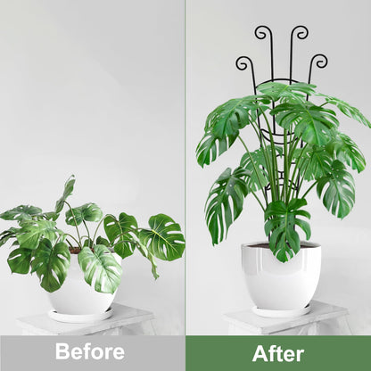 32.6in Monstera Plant Support Stakes for Indoor Plants, Metal Garden Plant Trellis for Climbing Plants, Pothos Vine Snake Climber Support，2P