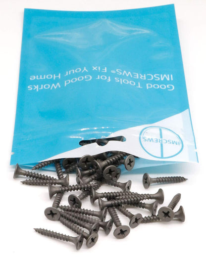 IMScrews #6 x 1 Inch Drywall Screws, 200 Pcs Flat Head Phillips Drive, Fine Thread, Sharp Point Wood Screws, 1022A Carbon Steel with Gray Phosphate Coating