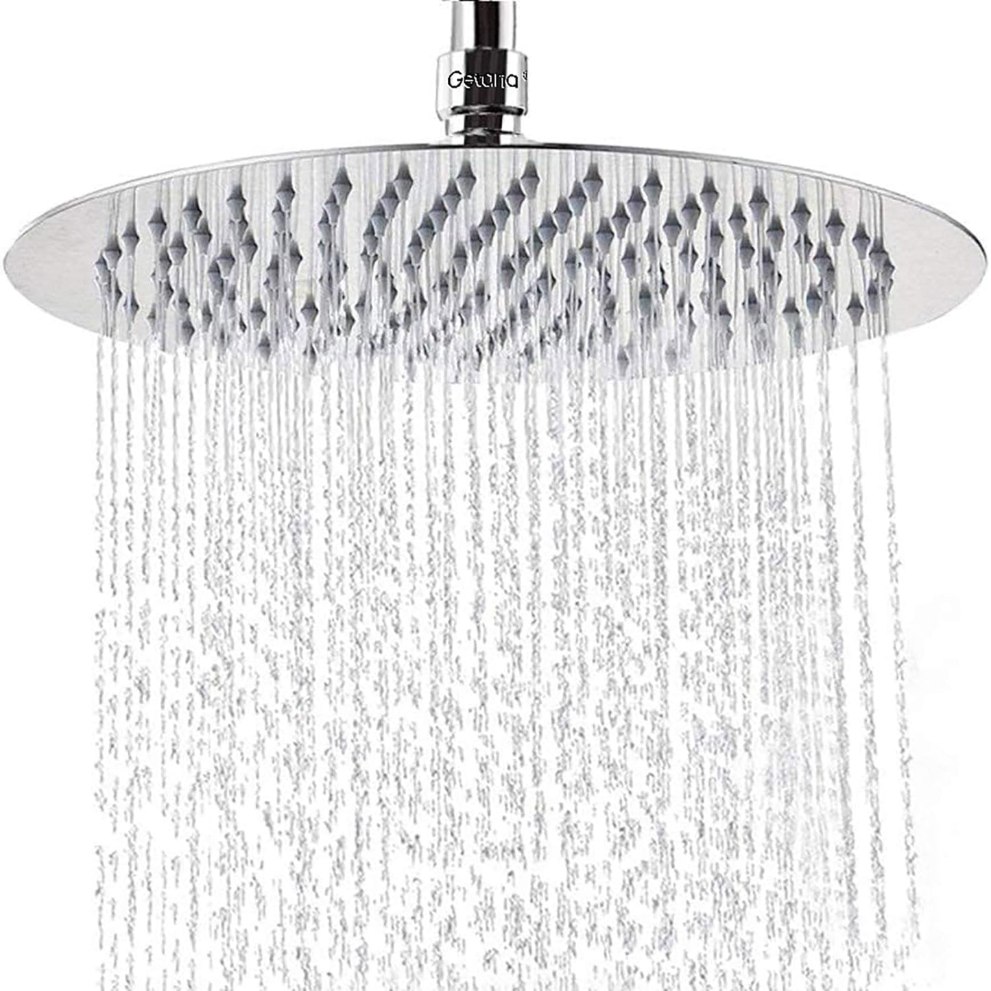 Rainfall Shower Head,8" Round Stainless Steel Rain Shower Heads with Anti-Limescale Nozzles Waterfall ShowerHead, Ultra-Thin Desigh Shower Rain Head with Adjustable Angles