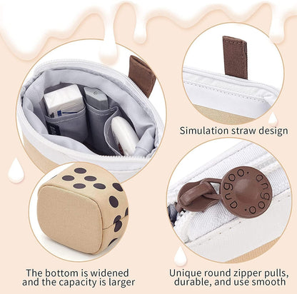 3 Pack Cute Pencil Case Standing Pen Holder Standing Pencil Case Cute Telescopic Kawaii Stationery Pouch Makeup Cosmetics Bag for School Students Office Teens Girls Boys (Pink Brown Blue)