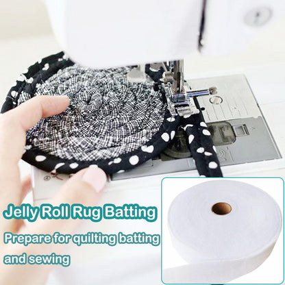 Yamamine 2 Roll Jelly Roll Batting Strip 2 1/4 Inch Cotton Blend Fleece Batting On A Roll Total 70 Yards for Jelly Roll Rugs,Throw Rugs,Braided Rug