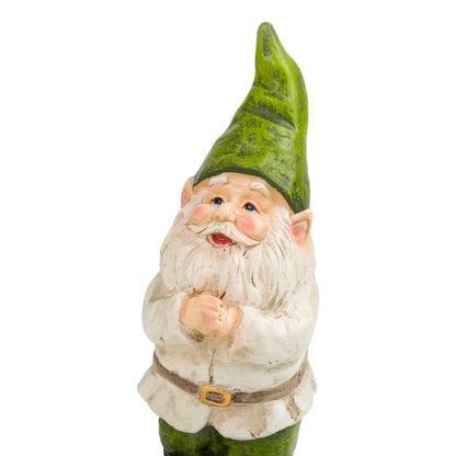 Alpine Corporation 12" Tall Outdoor Garden Gnome Folding Hands Yard Statue Decoration